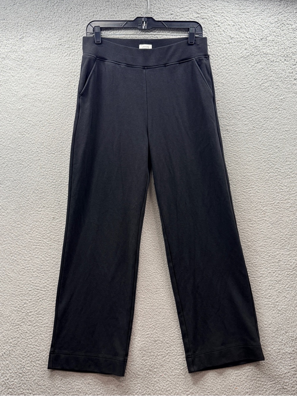 AYR High Hopes Black Pima Cotton Blend Wide Leg Lounge Pants Women's Size L
